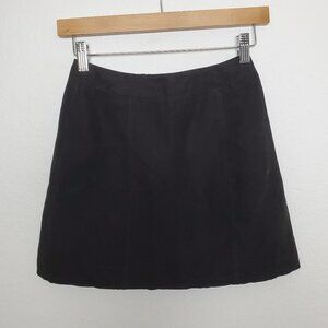 Divided H&M Womens Mini Skirt Size 2 Faux Suede Black Zipper Front